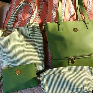 Joy Mangano Double Decker Tote in Spring Green